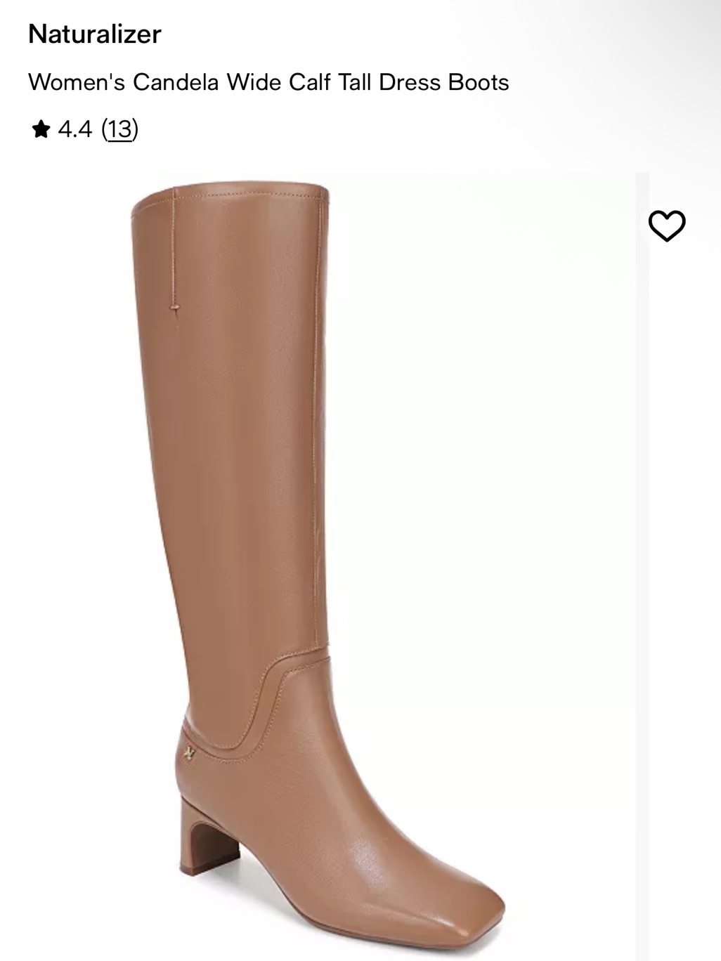 Naturalizer Candela Tall Wide-Calf Dress Boots In Tan Brown